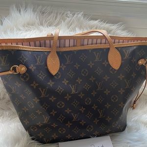 Louis Vuitton monogram rose Ballerine neverfull mm